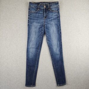 American Eagle Jeans Women's Size 4 Reg Hi-Rise Jegging Dark Wash Stretch Denim